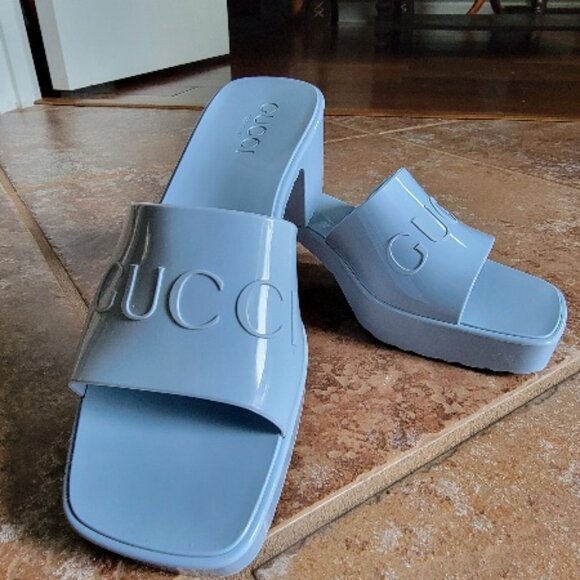 Gucci Jelly Sky-blue Sandal Sz. 36 - Picture 3 of 12
